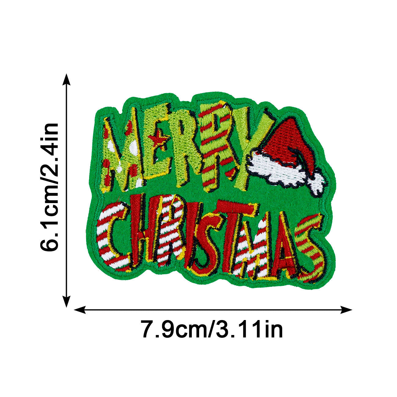 Wholesale Christmas embroidery patch Christmas cloth patch HOHOHO MERRYCHRISAMAS clothing accessories hot stamping label